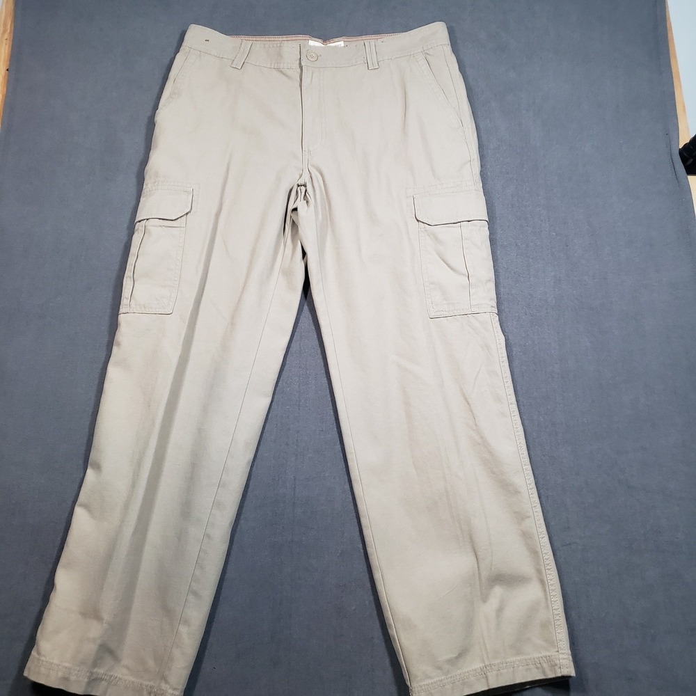 Northwest Territory Cargo Pants Mens 36x32 Tan Khaki Straight Leg Cotton Utility